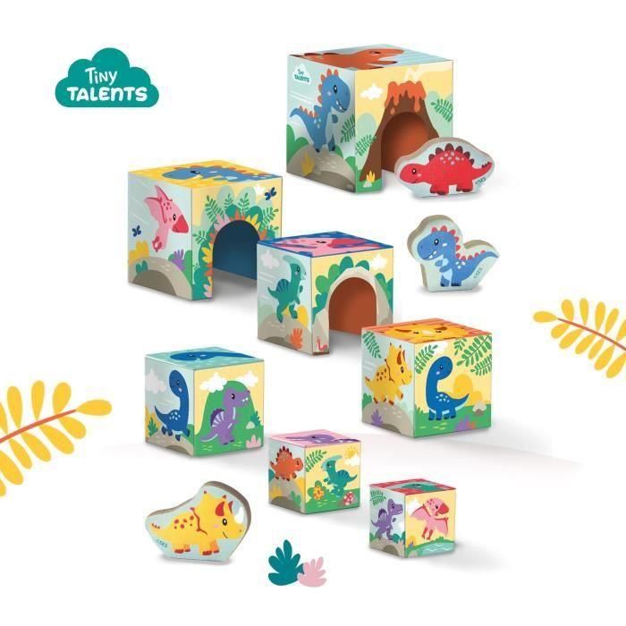 Ses Creative SES8710341132026 Torre de Habilidad Apilable de Bloques con 3 Figuras de Dinosaurios 3