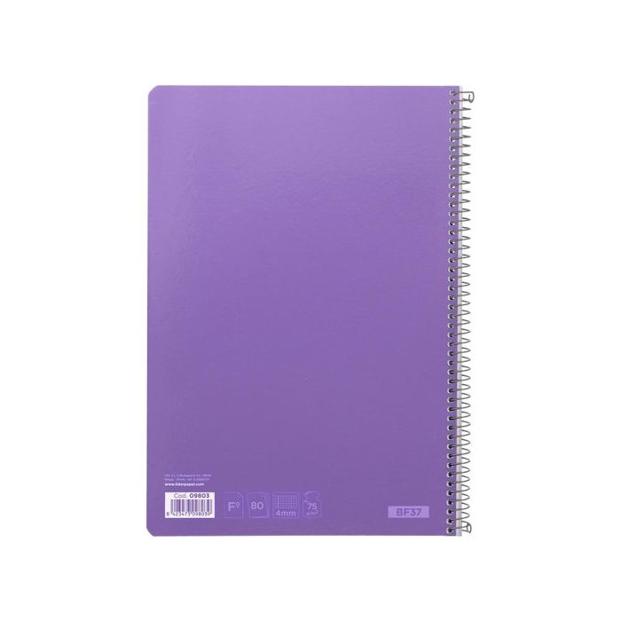 Cuaderno Espiral Liderpapel Folio Witty Tapa Dura 80H 75 gr Cuadro 4 mm Con Margen Color Violeta 5 unidades 1
