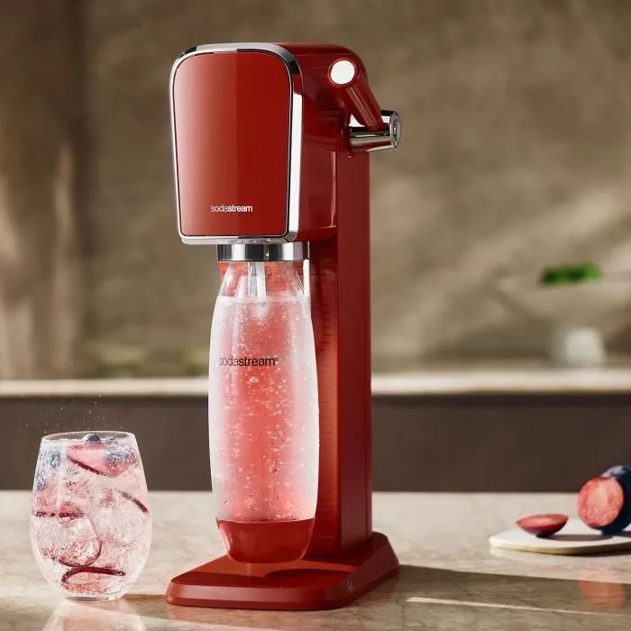 Sodastream ART Mandarine Máquina de Agua con Gas con 1 Botella de 1L Compatible con Lavavajillas + 1 Recarga de Gas de 60L 1