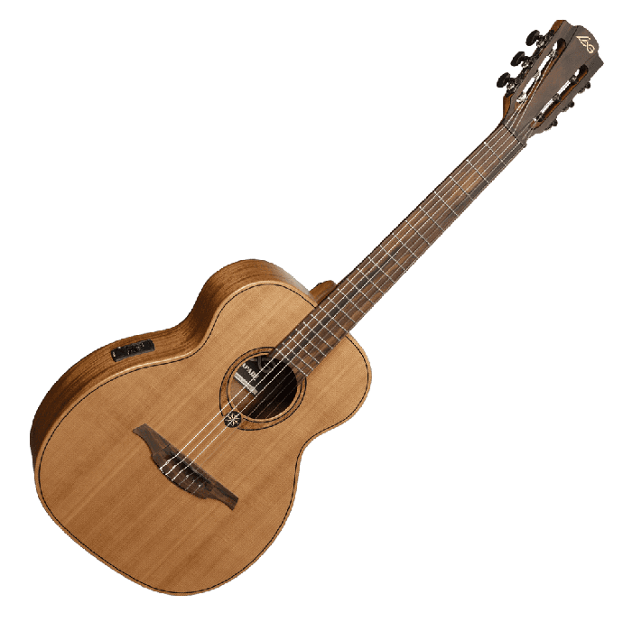 LAG Guitarra Acústica Escapade Nylon A/E- Natural Travel Clásica Electrocústica, Tapa Cedro Rojo Macizo, Acabado Satinado 2 LAG Guitarra Acústica Escapade Nylon A/E- Natural Travel Clásica Electrocústica, Tapa Cedro Rojo Macizo, Acabado Satinado 2