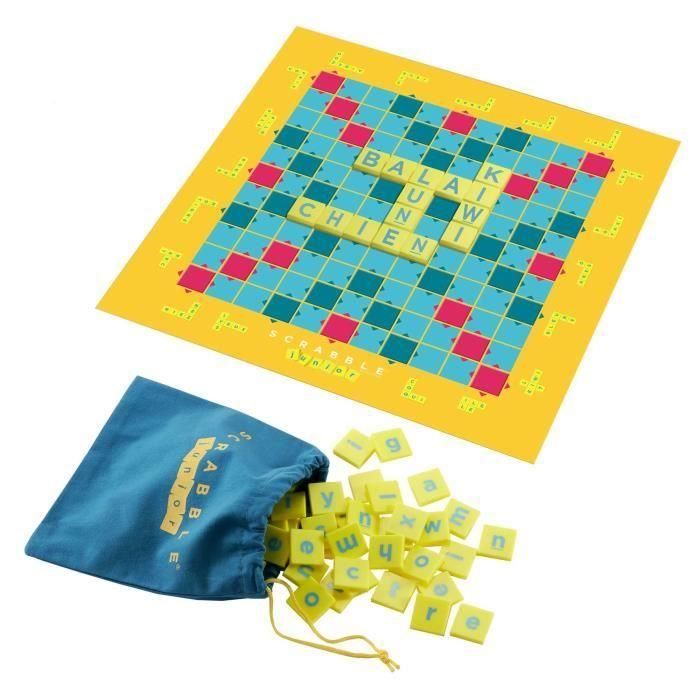 Mattel Games Scrabble Junior Juego de Mesa Educativo para Niños, Doble Cara, Ayuda al Aprendizaje de Lectura y Composición de Palabras +6 Años 4