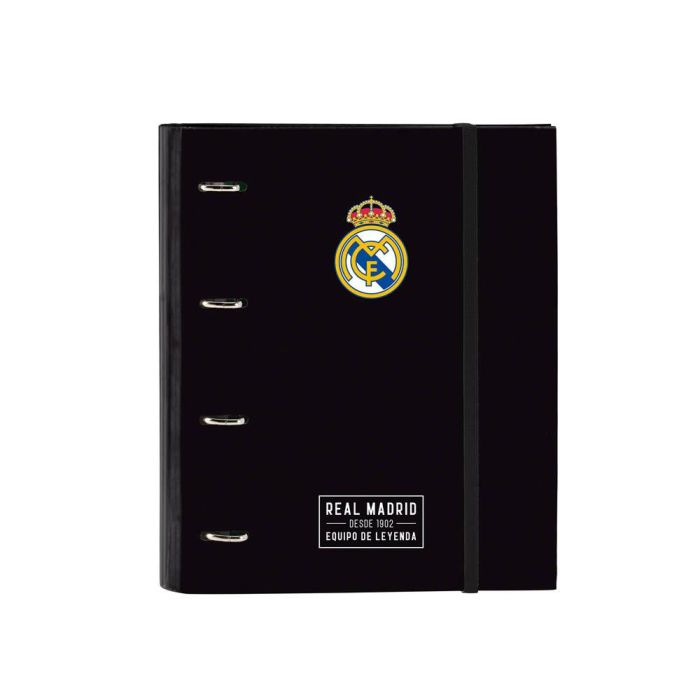 Carpeta de anillas Real Madrid C.F. Corporativa Negro (27 x 32 x 3.5 cm)