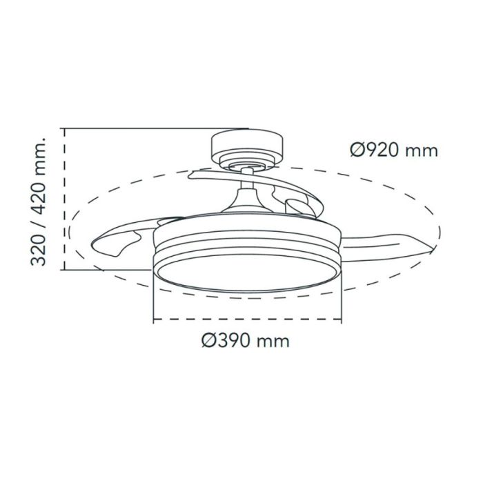 Ventilador de techo led 3cct aspas retráctiles moss mini 46 W 5520 lm negro 4 Ventilador de techo led 3cct aspas retráctiles moss mini 46 W 5520 lm negro 4