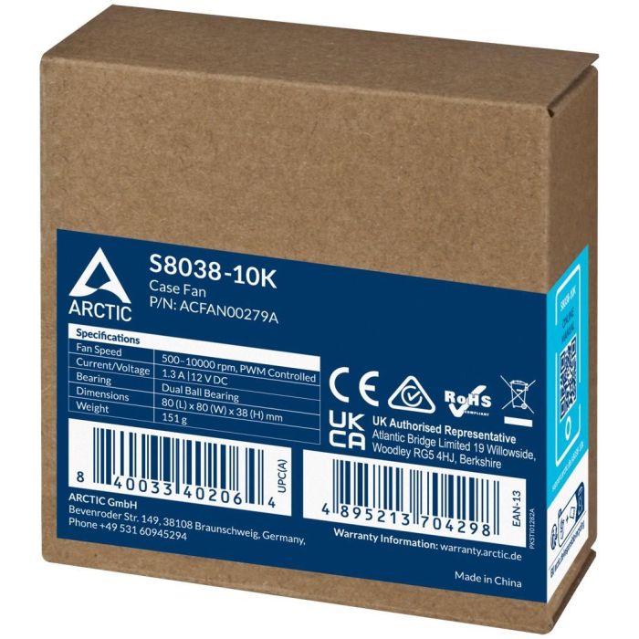 ARCTIC Lüfter 80x80x25mm S8038-10K 5