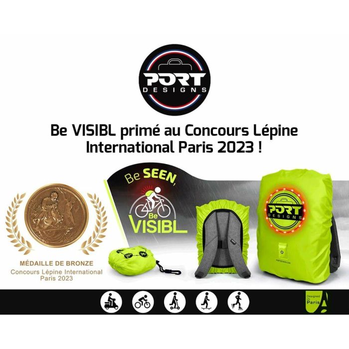 Port Designs POR1685165592336 Funda Lluvia Universal con LED Recargable para Mochilas hasta 25L / Portátiles 14-15.6 pulgadas 1 Port Designs POR1685165592336 Funda Lluvia Universal con LED Recargable para Mochilas hasta 25L / Portátiles 14-15.6 pulgadas 1