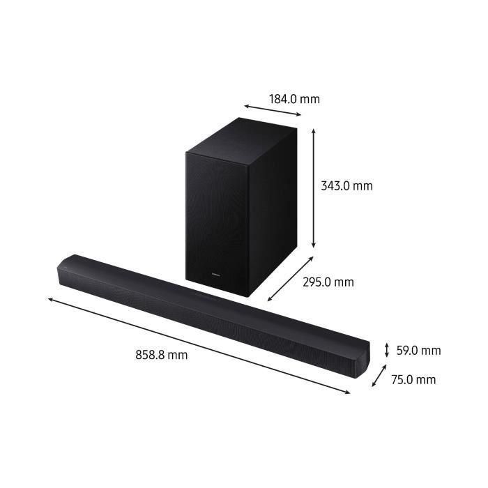 Barra de sonido SAMSUNG HW-B66CF/XE de 3.1 canales - Subwoofer inalámbrico de 6.5'' - HP Central - Adaptive Sound Lite 4