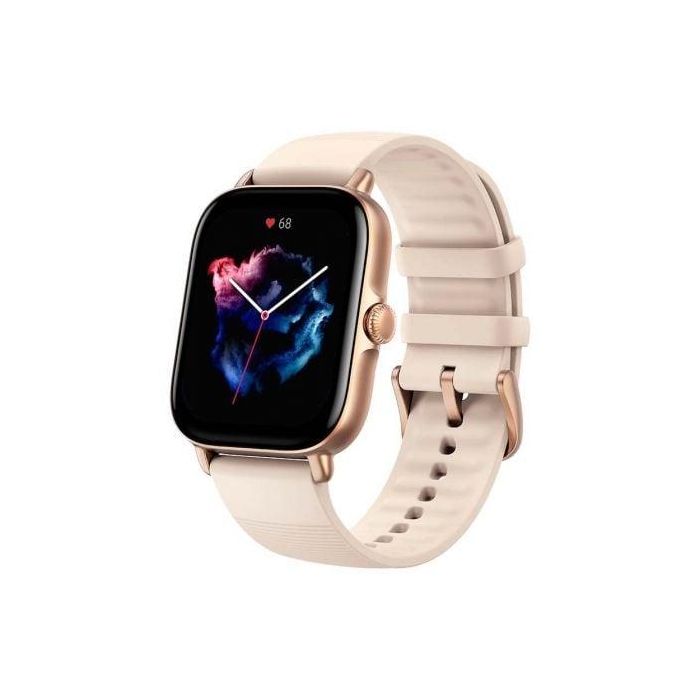 Amazfit GTS 3 W2035OV2N Smartwatch con GPS, Notificaciones, Frecuencia Cardíaca, Pantalla AMOLED Ultra HD, Blanco Marfil