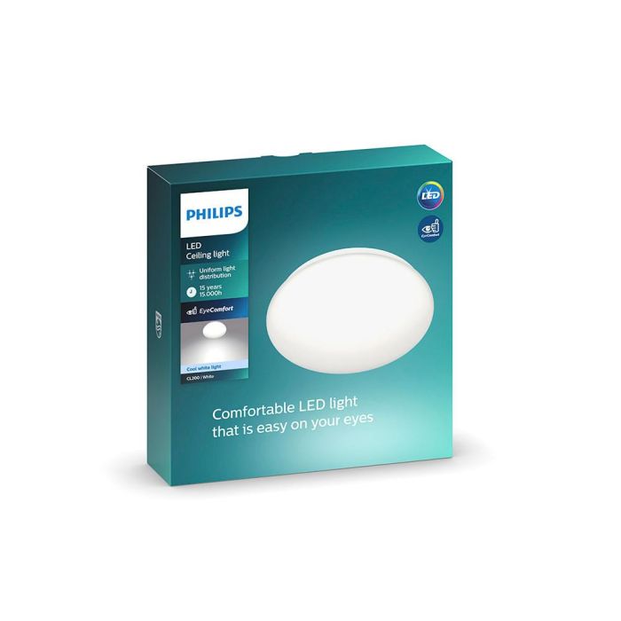 Philips Plafón LED Circular Moire 17W 4000K Luz Día 1900lm Ø32x6.8cm Blanco Plástico IP20 Techo/Pared 1 Philips Plafón LED Circular Moire 17W 4000K Luz Día 1900lm Ø32x6.8cm Blanco Plástico IP20 Techo/Pared 1