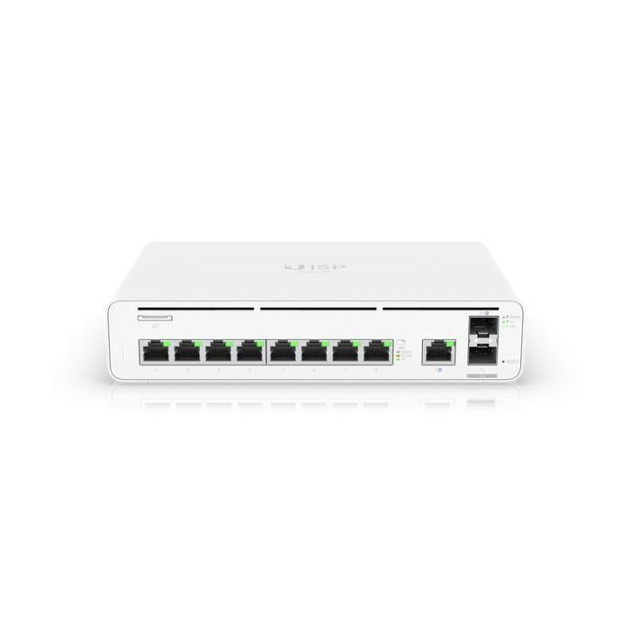 Ubiquiti (2) 10G SFP+ ports, (9) GbE RJ45 ports, 1U, 210.4 x 140.2 x 43.7 mm 2 Ubiquiti (2) 10G SFP+ ports, (9) GbE RJ45 ports, 1U, 210.4 x 140.2 x 43.7 mm 2