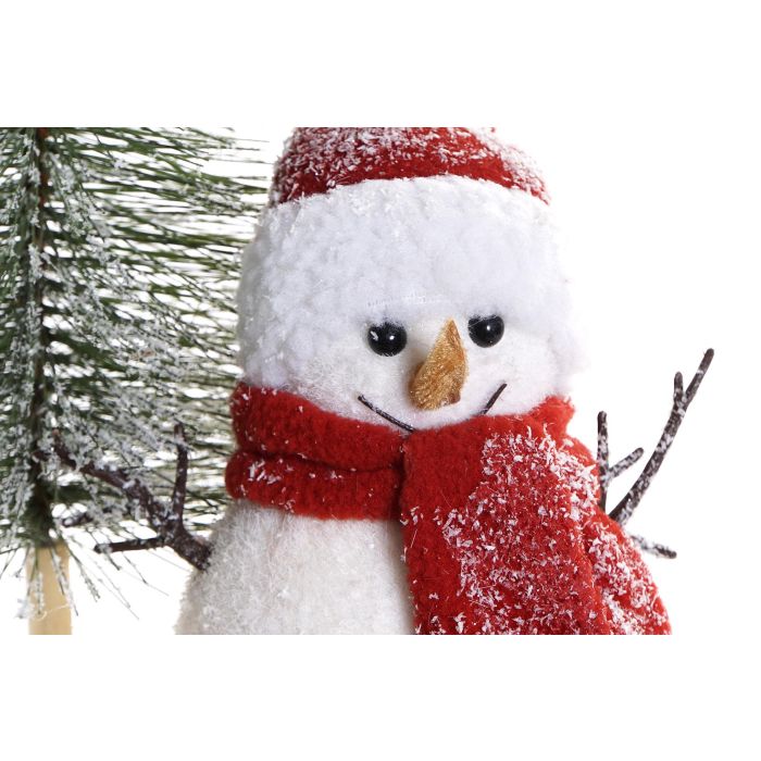 DKD Home Decor Portavelas Navideño Alpino con Muñeco, de Abeto y Cristal, 24x24x25 cm (2 Unidades) 1