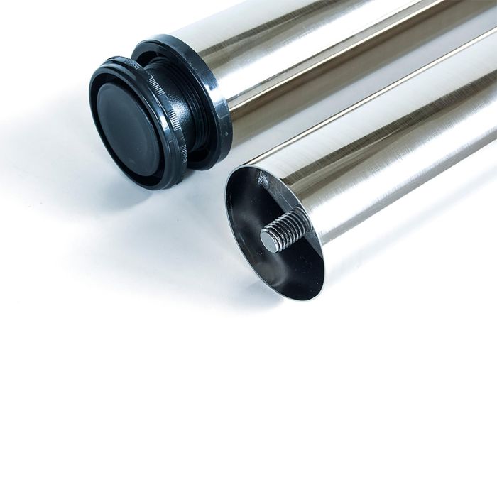 Emuca Lote de 4 patas para mesa, diámetro 60mm, H 830mm, Acero, Níquel satinado 1