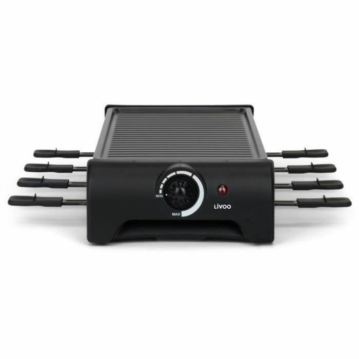 Livoo Raclette para 8 personas DOC312 1300W con Bandeja Grill Antihaderente Extraíble y Termostato Regulable 4