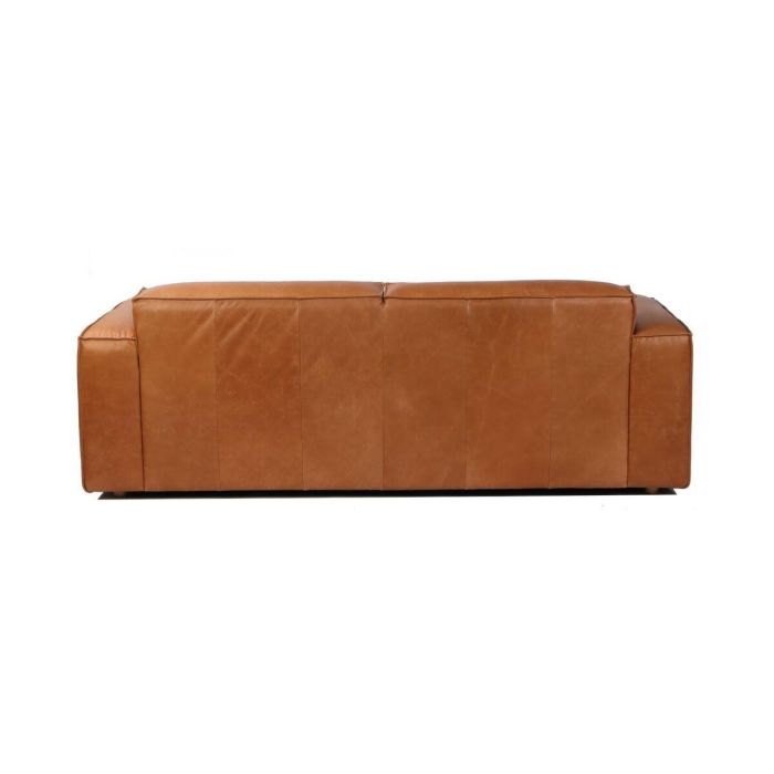 DKD Home Decor 2c24 Sofá Urban de Piel Cognac de 3 Plazas. Colección Top Sofás. Medidas: 214 Ancho x 94 Fondo x 77 Alto cm. 2