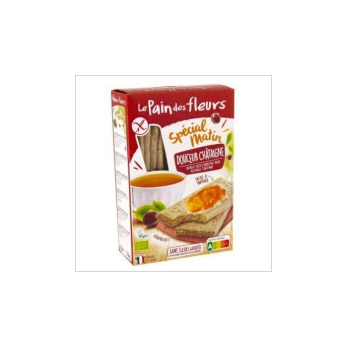 LE PAIN DES FLEURS Tostada Crujiente de Castaña Special Matin 230g Bio Sin Gluten Vegana Bajo Azúcar Fuente de Fibra