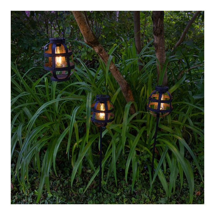 Lumineo Set 3 Luces Solares de Jardín Vintage ø14x80cm y ø14x18,5cm 2