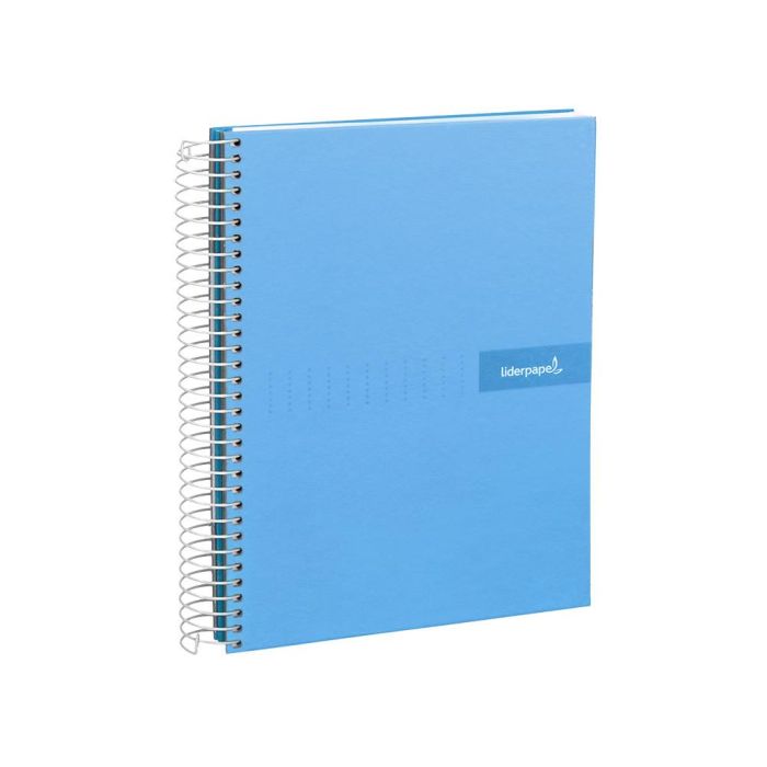 Cuaderno Espiral Liderpapel A4 Micro Crafty Tapa Forrada 120H 90 gr Cuadro 5 mm 5 Bandas 4 Colores Celeste 1