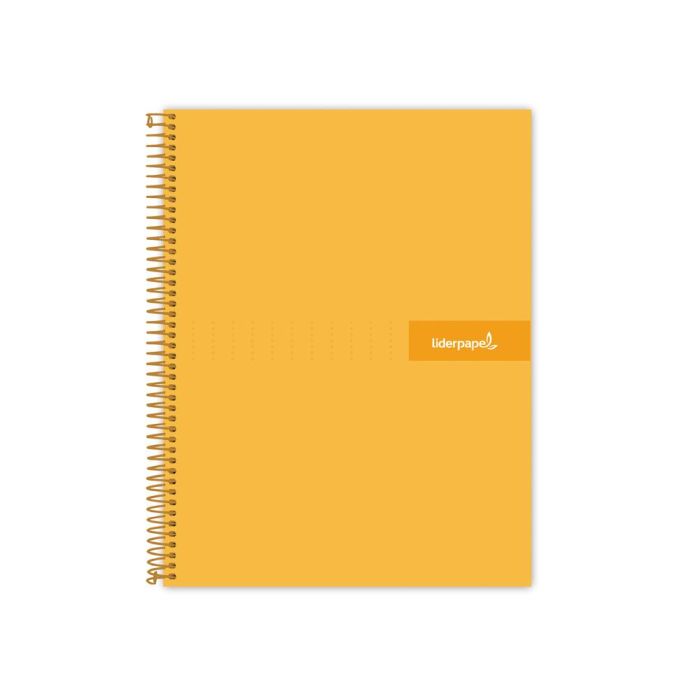 Cuaderno Espiral Liderpapel A4 Micro Crafty Tapa Forrada 120H 90 gr Cuadro 5 mm 5 Bandas 4 Colores Color Naranja 1