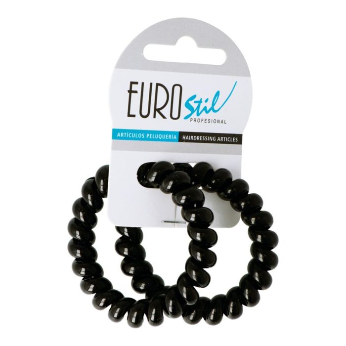 Eurostil Negro negro gomas en espiral grande 55cm pack