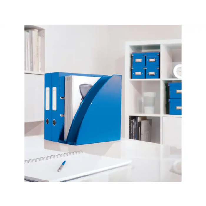 Revistero Plastico Leitz Wow A4 60Mm Azul Metalizado 1