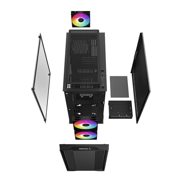 Deepcool CC360 Caja Ordenador Gaming Negra con ARGB y Ventana de Cristal Templado