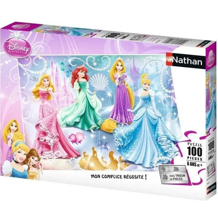 Disney Puzzle Brillante de Princesas Rompecabezas 100 Piezas 36x26cm Niña 6+ Años