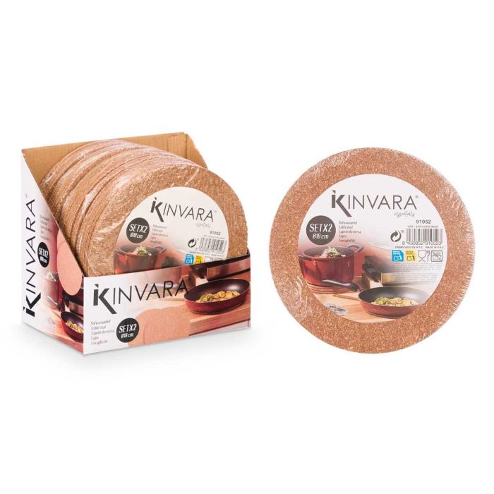 Set 2 Salvamantel Corcho Redondo 18 Cm Kinvara (12 Unidades) 2 Set 2 Salvamantel Corcho Redondo 18 Cm Kinvara (12 Unidades) 2