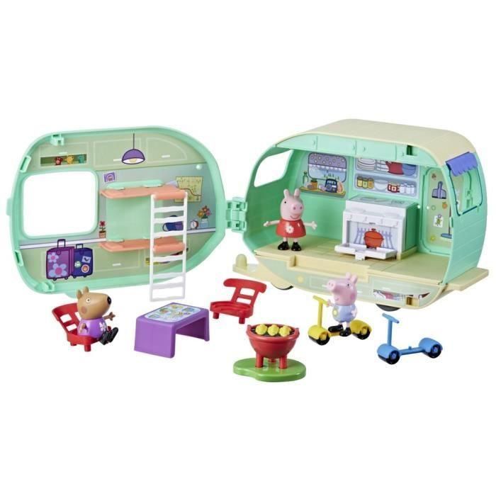 Peppa Pig, La Caravana de Peppa con 3 figuras y 6 accesorios, juguetes preescolares para niñas y niños a partir de 3 años 1 Peppa Pig, La Caravana de Peppa con 3 figuras y 6 accesorios, juguetes preescolares para niñas y niños a partir de 3 años 1