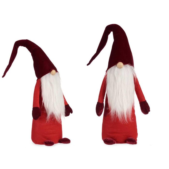 Gnomo de Terciopelo Rojo 100 cm con Gorro - Krist+ (8 Unidades)