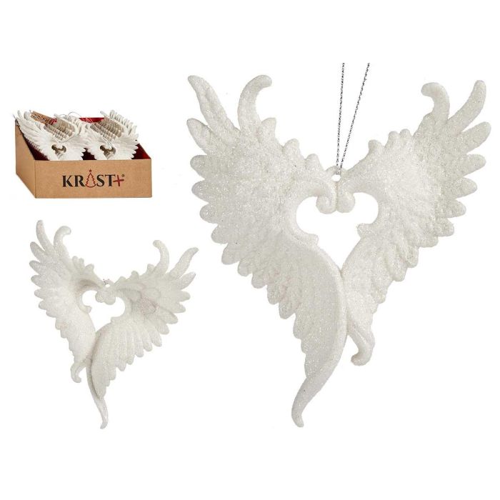 Adorno Árbol Navidad Pequeño Alas Blanco Krist+ 12x13x2.5cm (48 Unidades) Adorno Árbol Navidad Pequeño Alas Blanco Krist+ 12x13x2.5cm (48 Unidades)
