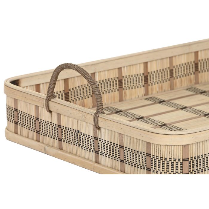 DKD Home Decor Bandeja Urban de Bambú con Asa, Marrón Claro, Set de 3 Piezas - 54x43x9 cm 2 DKD Home Decor Bandeja Urban de Bambú con Asa, Marrón Claro, Set de 3 Piezas - 54x43x9 cm 2