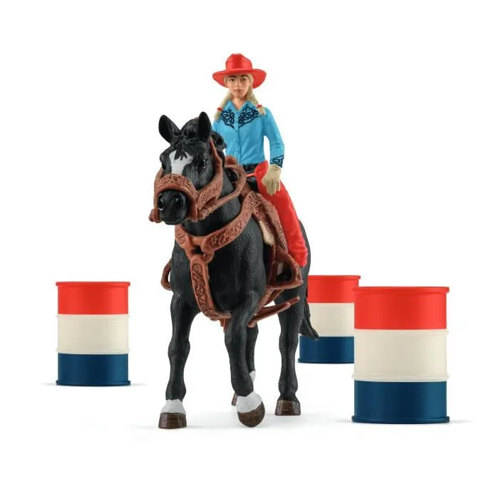 Schleich 42576 Cowgirl y Racing Tonneaux - Farm World 1