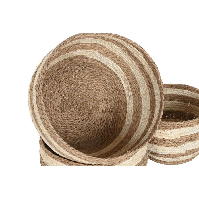Cesta  DKD Home Decor Natural Crema 53 x 43 x 53 cm Set de 6 2 Cesta  DKD Home Decor Natural Crema 53 x 43 x 53 cm Set de 6 2