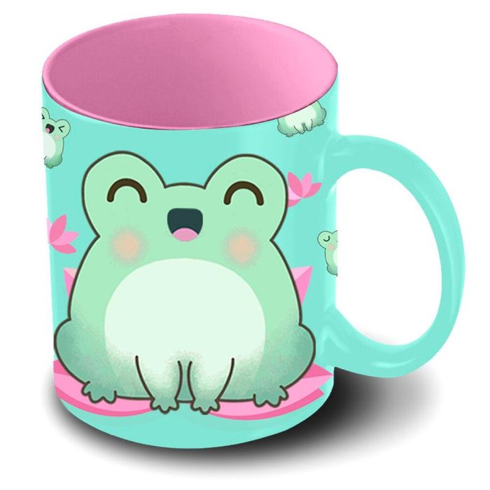 Oh My Pop Taza Froggy Turquesa Cerámica 0,35 L