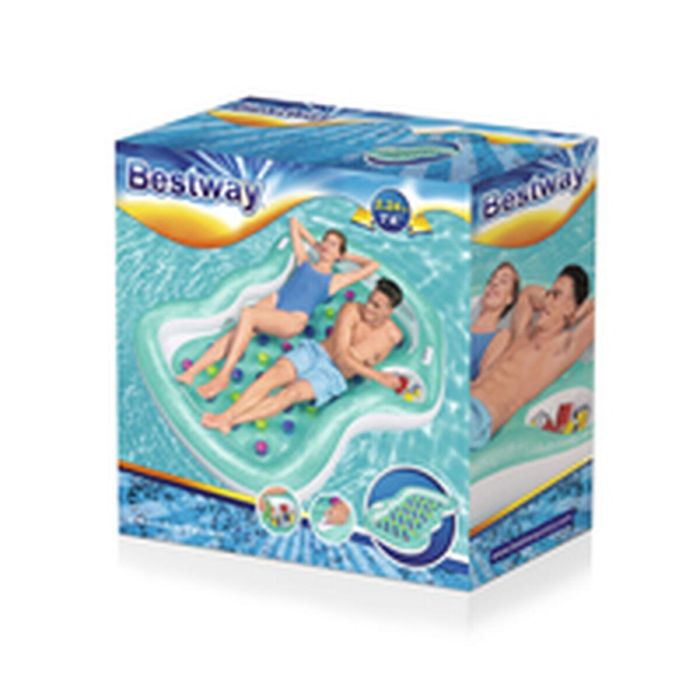 Bestway Colchoneta Doble Hinchable Vasos con Nevera 224x174 cm Playa y Piscina 43045 10