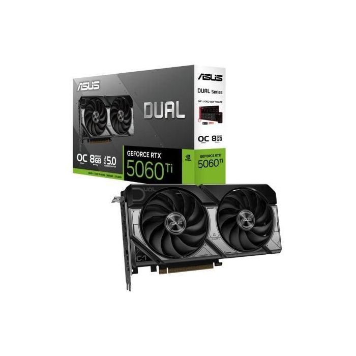 Asus 90YV0MP2-M0NA00 Tarjeta Gráfica Dual GeForce RTX 5060 Ti OC 8GB GDDR7 PCIe 5.0 SFF-Ready 2.5 Ranuras Asus 90YV0MP2-M0NA00 Tarjeta Gráfica Dual GeForce RTX 5060 Ti OC 8GB GDDR7 PCIe 5.0 SFF-Ready 2.5 Ranuras