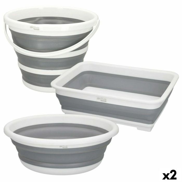 Set de cubos Aktive Plegable 2 Unidades 0 Set de cubos Aktive Plegable 2 Unidades 0