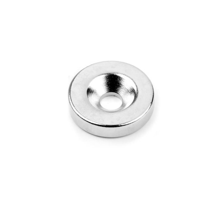 Micel im31 Imán de Neodimio Aro Avellanado Níquel 12x6 mm (Ø8-4 mm) para Carga 3.30 kg, Magnetización Axial