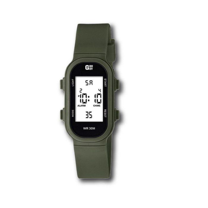 G&B TIME Reloj GBody LCD Rectangular con Luz LED Blanca y Estuche WR3 para Cadete