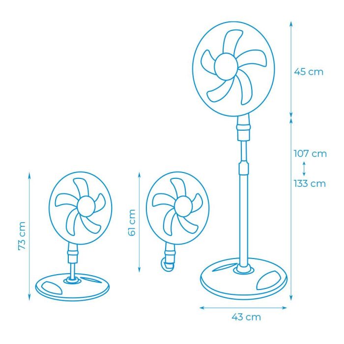 Ventilador 3 en 1 45w ø40cm edm 5