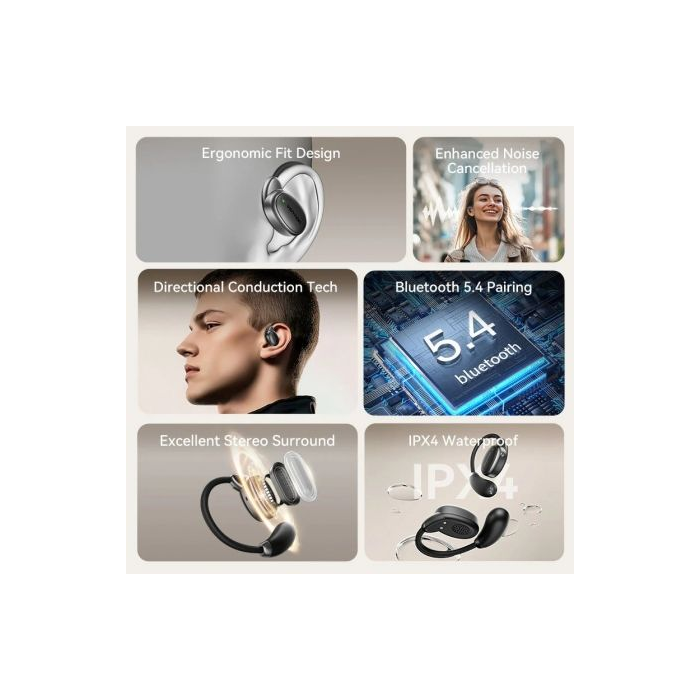 Auriculares Deportivos Bluetooth Vention Open Ear OpenBeat O15 NBTB0 con estuche de carga/ Negros 3 Auriculares Deportivos Bluetooth Vention Open Ear OpenBeat O15 NBTB0 con estuche de carga/ Negros 3