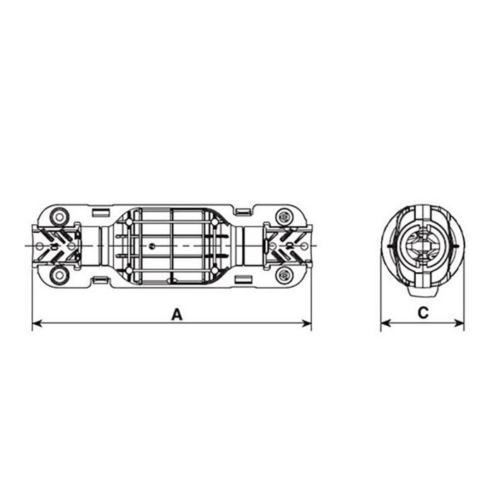 Paguro 5650/3 Caja de Conexión IP68 con 2 Salidas 3 Polos, Regleta 3x2.5mm² y Gel Aislante 1