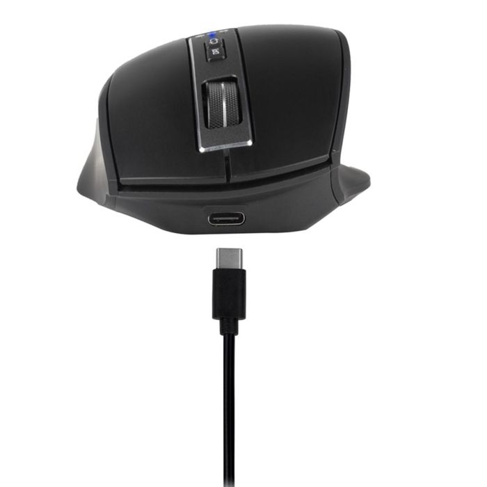 NGS Blur-Rb Ratón Inalámbrico Multidispositivo Bluetooth Recargable Láser 2.4GHz USB-A/USB-C, BT4.0, DPI Ajustable 800/1600/3200, 6 Botones, Ergonómico Diestro, Plug and Play 3