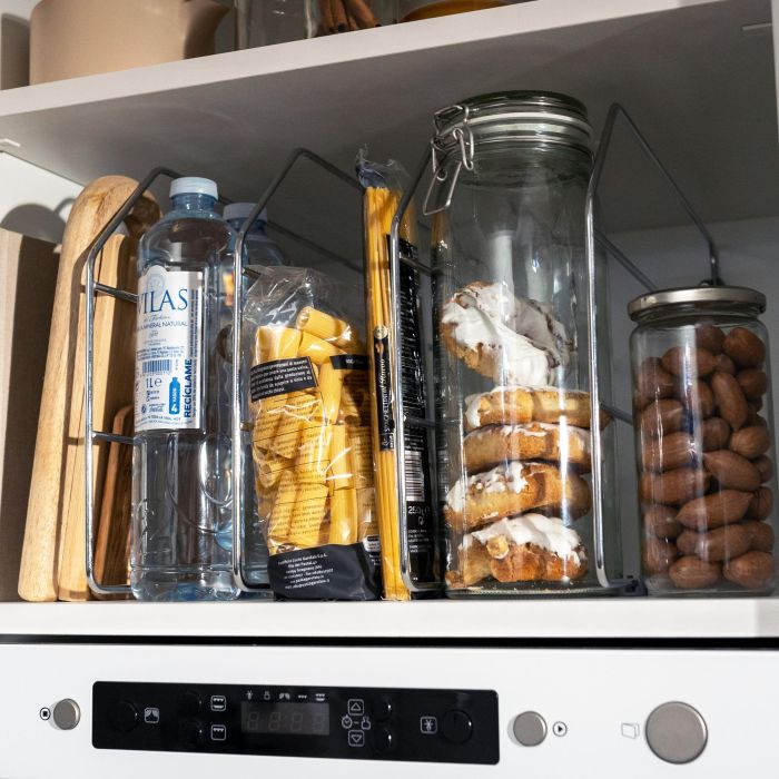 Emuca Juego de 4 separadores para armarios y estanterías., Cromado, Acero 4