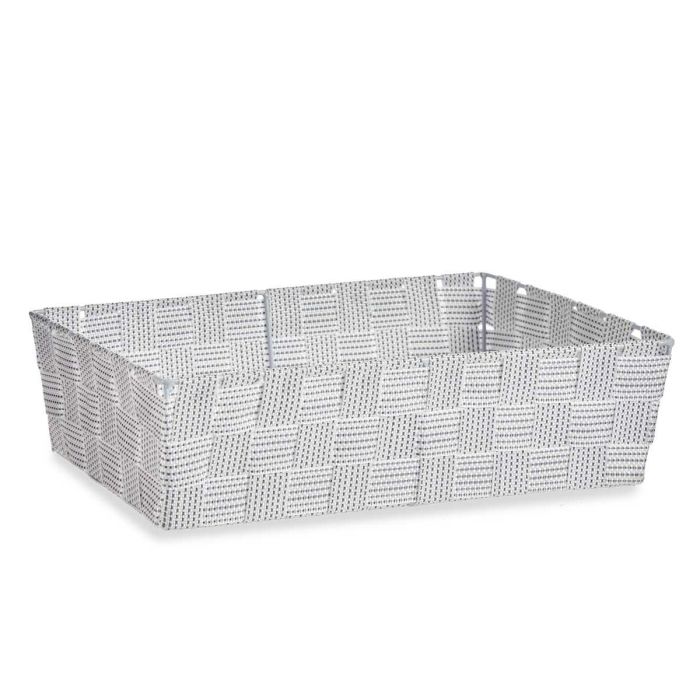 Kipit Cesta Tela Rectangular Blanca 34 x 21 x 8.5 cm sin Asas Poliester 3.8 l (Set de 18) 1