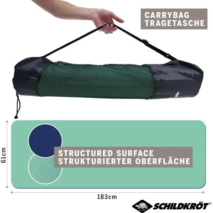 Schildkrot AUC4000885600674 Estera de Yoga Bicolor, Sin PVC, Antideslizante, Azul Marino/Menta - 180 x 61 cm 1