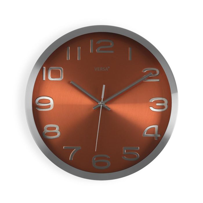 Reloj de Pared Aluminio Naranja 30 cm VERSA - Movimiento Silencioso (2 Unidades) Reloj de Pared Aluminio Naranja 30 cm VERSA - Movimiento Silencioso (2 Unidades)