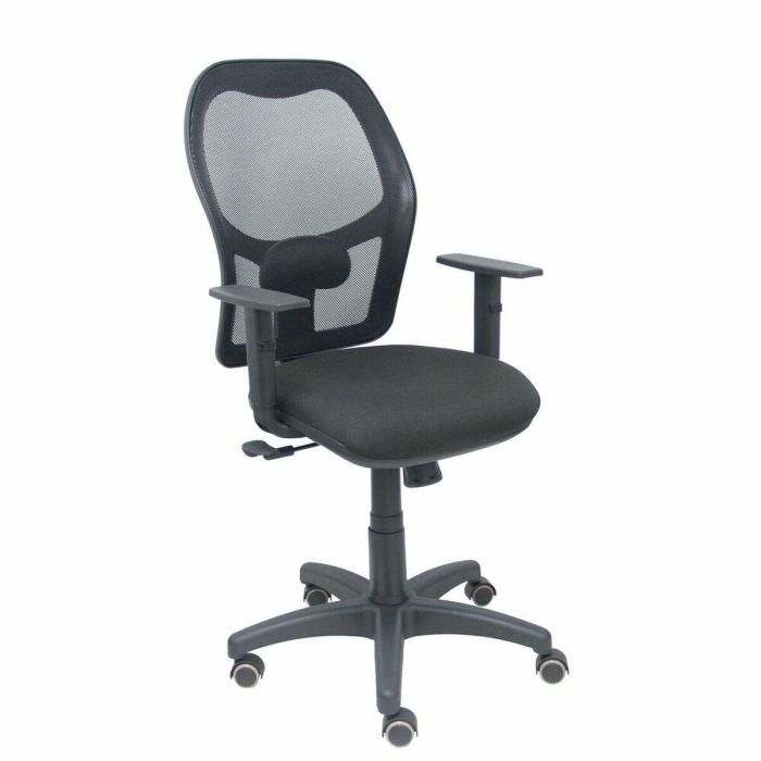 PIQUERAS Y CRESPO Silla Alocen malla negra asiento bali negro brazos regulables ruedas de parque PIQUERAS Y CRESPO Silla Alocen malla negra asiento bali negro brazos regulables ruedas de parque
