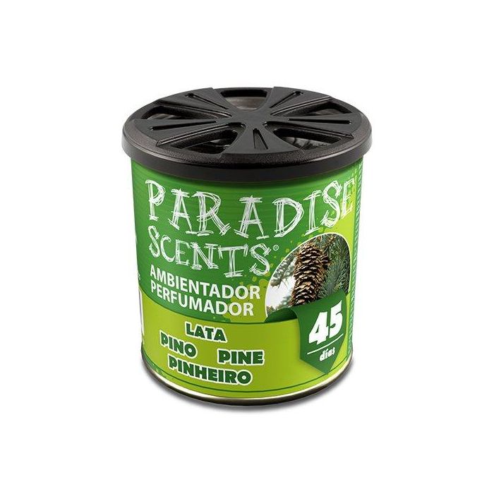 Paradise PER80122 Cs12 Perfumador Ambientador en Lata Tipo Gel con Aroma a Pino, 100 gramos de contenido, hasta 45 días de duración 1 Paradise PER80122 Cs12 Perfumador Ambientador en Lata Tipo Gel con Aroma a Pino, 100 gramos de contenido, hasta 45 días de duración 1
