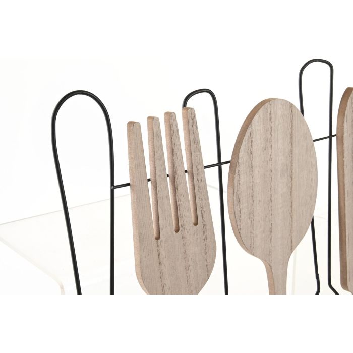 DKD Home Decor Decoración de Pared Estilo Loft, Colores Negro y Natural, de MDF y Metal, 42x38x0.8 cm - Set de 2 Unidades 1 DKD Home Decor Decoración de Pared Estilo Loft, Colores Negro y Natural, de MDF y Metal, 42x38x0.8 cm - Set de 2 Unidades 1