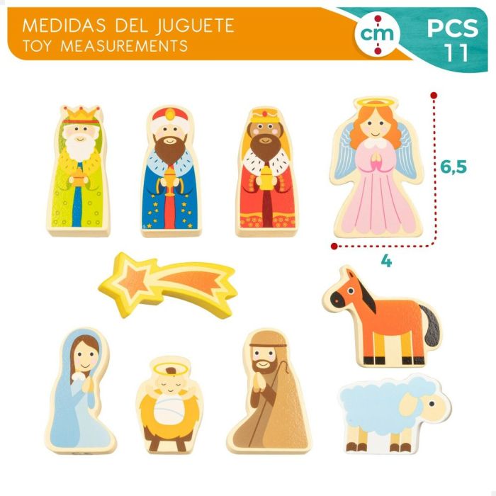 Belén de Navidad Woomax Madera Cartón 22 x 16 x 12 cm 11 Piezas 1 Belén de Navidad Woomax Madera Cartón 22 x 16 x 12 cm 11 Piezas 1